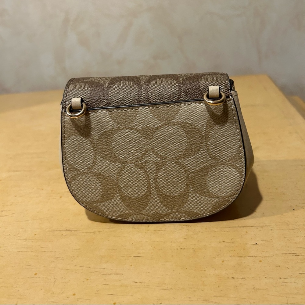 Coach Morgan card case mini bag with signature monogram style CJ 541 - Picture 2 of 9